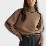 Victoria | Eleganter Rollkragenpullover – Braun