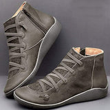 Wenora - High-Top-Sneaker mit Reißverschluss und Schnürung – Grau