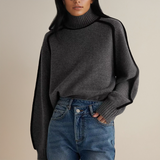 Lara | Damenpullover mit Rollkragen – Grau