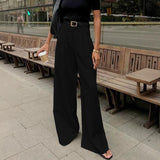 Maria - Stilvolle, weit geschnittene Hose mit weitem Bein – Schwarz