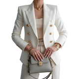 Damen Blazer mit Doppelknopfleiste und Spitzrevers – Weib