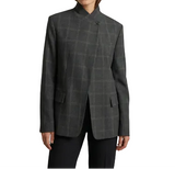 Damen Blazer mit Stehkragen und asymmetrischem Verschluss – Grau