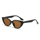 Damen Cat-Eye Sonnenbrille mit festem Gestell – Schwarz Braun