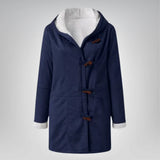 Damen Fleecejacke mit Kapuze und Taschen – Blau