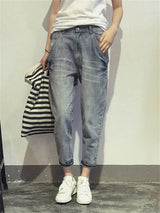 Damen Graue Verkürzte Jeans Mit Verwaschenem Look – Grau