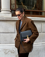 Damen Jacke mit Doppelknopfleiste und Kerbkragen und Klappentaschen – Braun