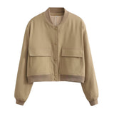 Damen Jacke mit Reißverschluss und zwei Fronttaschen – Gelbgrün