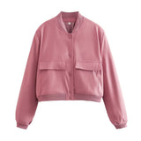 Damen Jacke mit Reißverschluss und zwei Fronttaschen – Rosa