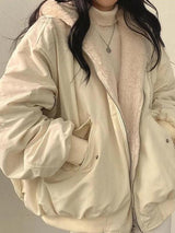 Damen Jacke mit Reißverschluss und Zwei Seitentaschen – Beige