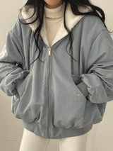 Damen Jacke mit Reißverschluss und Zwei Seitentaschen – Blau
