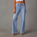 Damen Jeans mit Geradem Bein in Hellblau – Blau