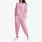 Damen Langarm Zweiteiler für Komfort und Stil – Rosa