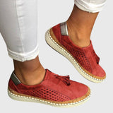 Damen Loafer mit Quaste auf dem Vorderblatt und Lochmuster an den Seiten – Terrakotta