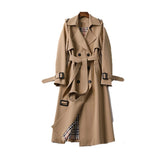Damen Mantel mit doppelreihiger Knopfleiste und Taillengürtel – Beige