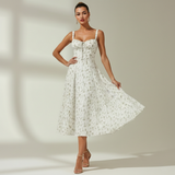 Damen Midikleid mit Herz-Ausschnitt und Trägern – Hellgrün