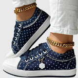 Damen Sneaker mit Blumendetail – Dunkelblau