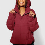Damen Regejacke mit Kapuzen – Bordeaux