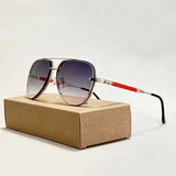 Damen Piloten Sonnenbrille mit Doppelstegrahmen – Blau