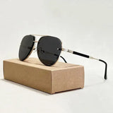 Damen Piloten Sonnenbrille mit Doppelstegrahmen – Schwarz