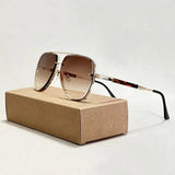 Damen Piloten Sonnenbrille mit Doppelstegrahmen – Braun