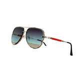 Damen Piloten Sonnenbrille mit Doppelstegrahmen – Grün
