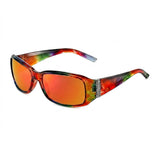Damen Rechteckige Sonnenbrille mit Zierdetail an den Bügeln – Orange