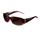 Damen Rechteckige Sonnenbrille mit Zierdetail an den Bügeln – Rot