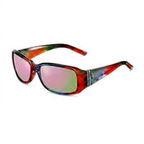 Damen Rechteckige Sonnenbrille mit Zierdetail an den Bügeln – Rosa