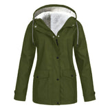 Damen Regenjacke mit Futter und Kapuze – Grün