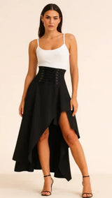 Damen Rock lang mit Schlitz | Midi – Schwarz