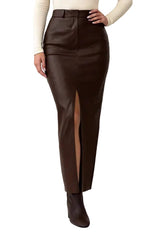 Damen Rock mit hoher Taille und Frontschlitz – Niemiecki