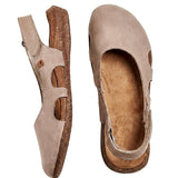 Damen-Sandalen mit geschlossener Zehenpartie und Fersenriemen – Beige
