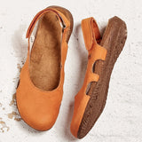 Damen-Sandalen mit geschlossener Zehenpartie und Fersenriemen – Orange