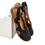 Damen-Sandalen mit geschlossener Zehenpartie und Fersenriemen – Schwarz