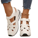 Damen-Sandalen mit Plateau-Sohle und Cut-Out-Design – Weiß
