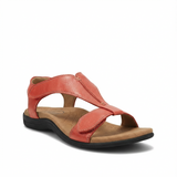 Damen Sandalen mit T-Riemen und Klettverschlüssen – Rot