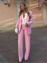 Damen Set mit Blazer und Hose – Rosa