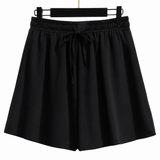 Damen Shorts mit Elastischem Bund und Kordelzug – Schwarz