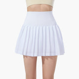 Damen Skort mit hohem Bund, Faltenstruktur und elastischem Bund – Hellblau