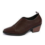 Damen Slipper-Schuhe mit Niedrigem Blockabsatz und Nahtdetail – Niemiecki