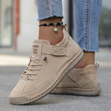 Damensneaker mit elastischer Sohle und Klettverschluss – Beige