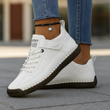 Damensneaker mit elastischer Sohle und Klettverschluss – Weiß