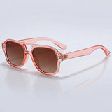 Damen-Sonnenbrille im Aviator-Stil mit Doppelsteg – Pink Grapefruit