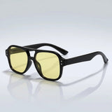 Damen-Sonnenbrille im Aviator-Stil mit Doppelsteg – Zitrone