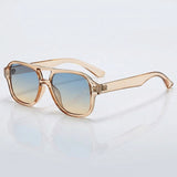 Damen-Sonnenbrille im Aviator-Stil mit Doppelsteg – Champagner