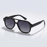Damen-Sonnenbrille im Aviator-Stil mit Doppelsteg – Schwarz