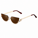 Damen Sonnenbrille mit randlosen Gläsern und geraden Bügeln – Braun