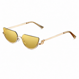 Damen Sonnenbrille mit randlosen Gläsern und geraden Bügeln – Gold