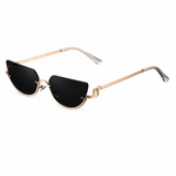 Damen Sonnenbrille mit randlosen Gläsern und geraden Bügeln – Schwarz