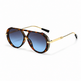 Damen Sonnenbrille mit runden Gläsern und schlanken Bügeln – Blau